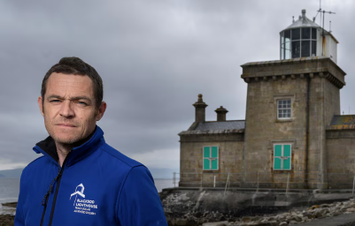 photo of fergis sweeney and Blacksod lighthouse