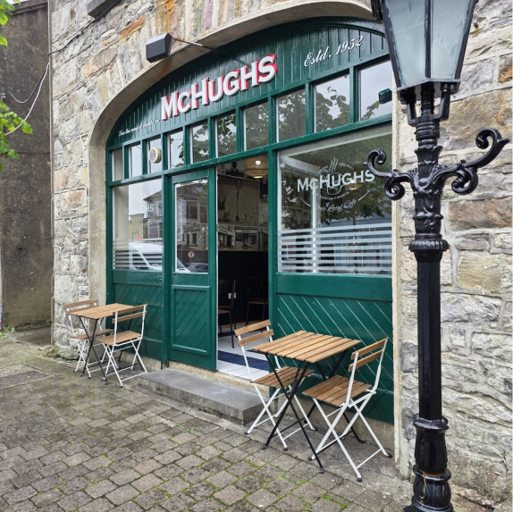 front of cafe with seating outside