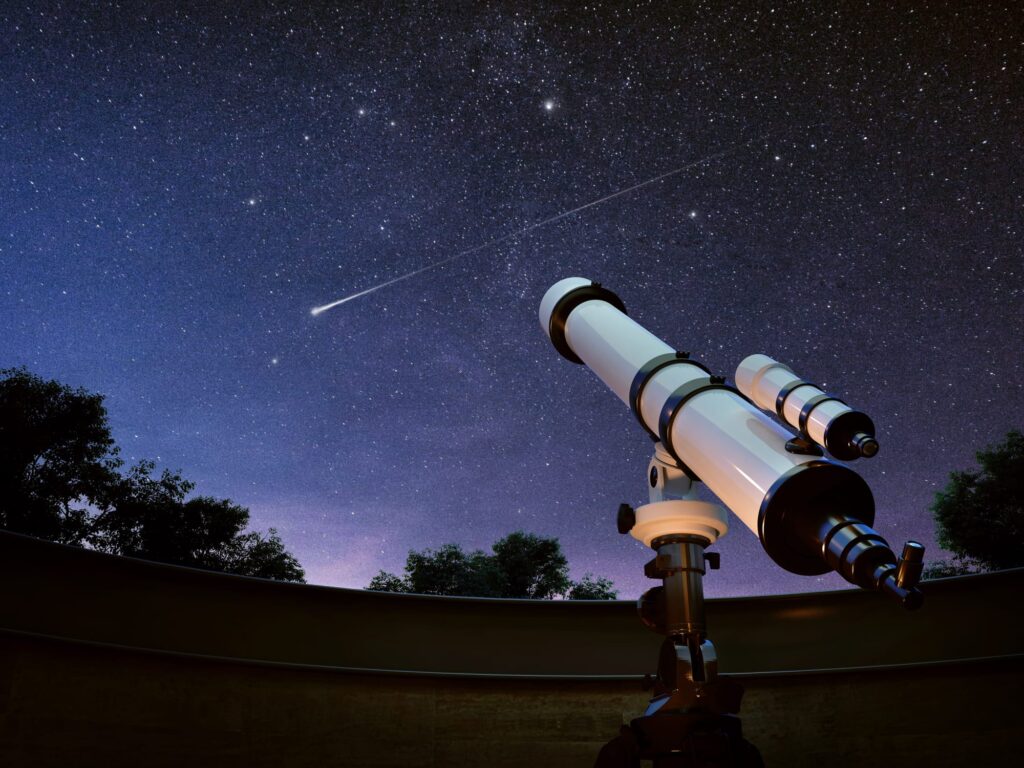 telescope and night sky